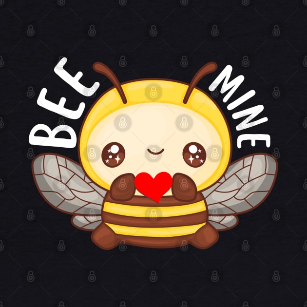 Valentine Bee Mine Cute Kawaii Bee Lover Gift for Couple by Illustradise